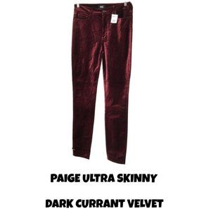 Paige Hoxton Ultra Skinny Velvet Jeans Size 32